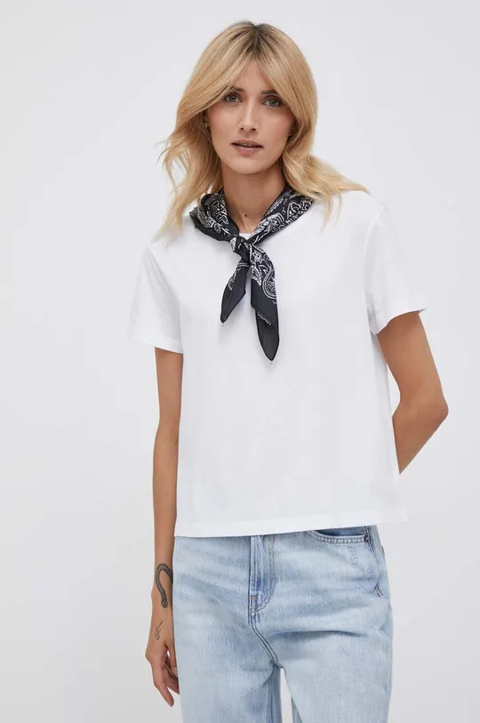 λευκό Βαμβακερό μπλουζάκι Sisley Γυναικεία