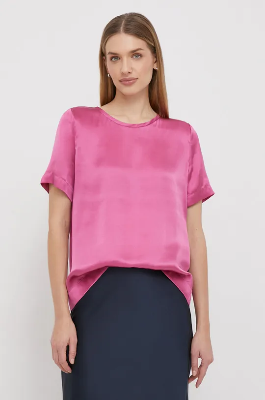 ροζ Μεταξωτή μπλούζα Sisley Γυναικεία