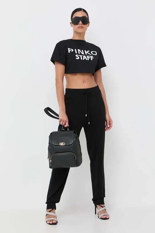 Бавовняна футболка Pinko чорний