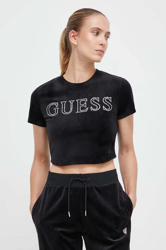 μαύρο Μπλουζάκι Guess Γυναικεία