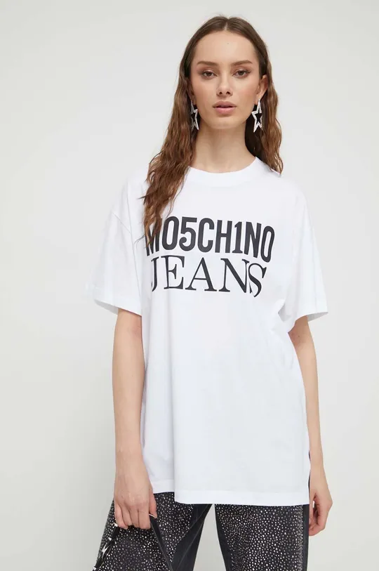 λευκό Βαμβακερό μπλουζάκι Moschino Jeans