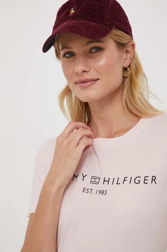 rosa Tommy Hilfiger t-shirt in cotone