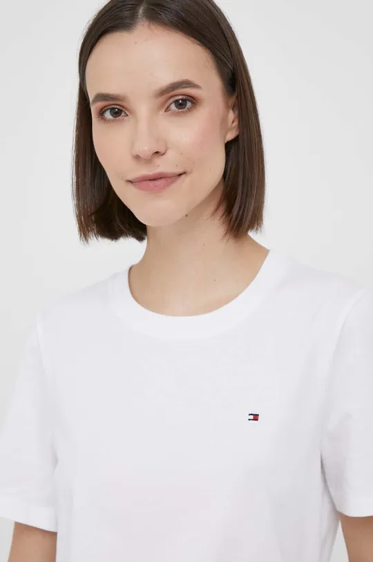 biały Tommy Hilfiger t-shirt bawełniany Damski