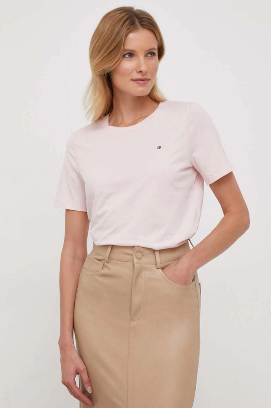 rosa Tommy Hilfiger t-shirt in cotone Donna