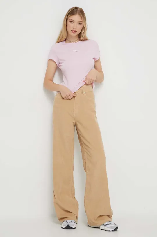 Μπλουζάκι Tommy Jeans ροζ