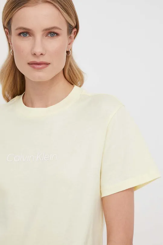 κίτρινο Βαμβακερό μπλουζάκι Calvin Klein Γυναικεία