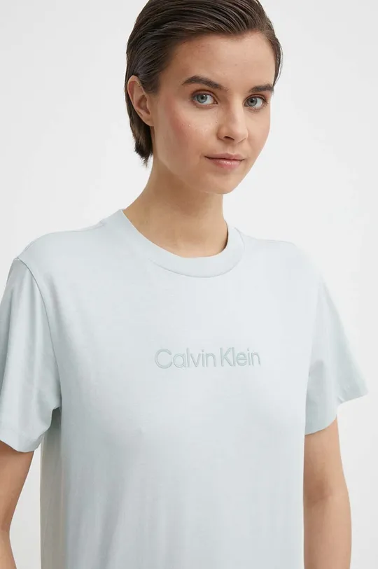 μπλε Βαμβακερό μπλουζάκι Calvin Klein Γυναικεία