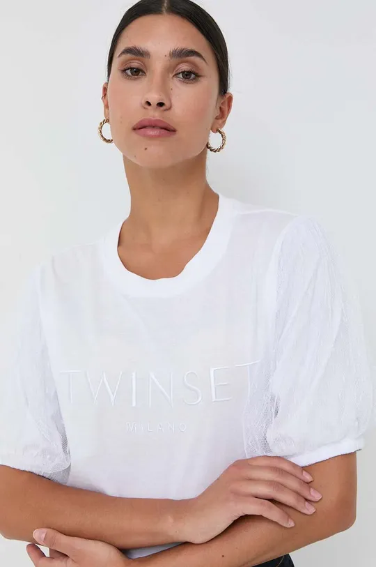 λευκό Μπλουζάκι Twinset Γυναικεία