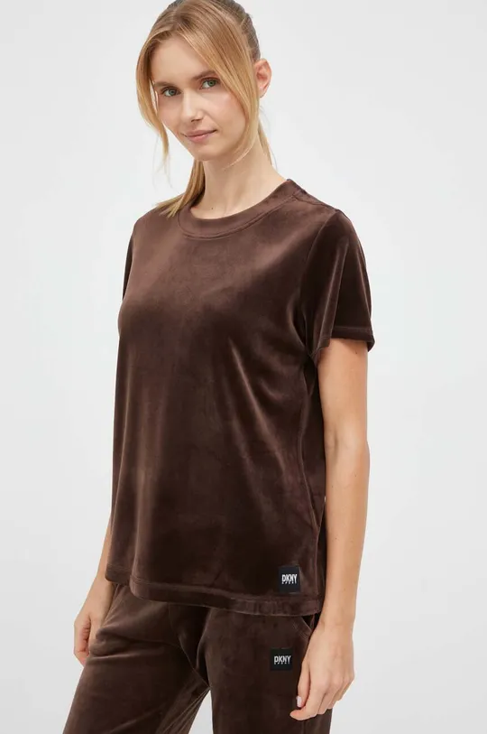 brązowy Dkny t-shirt Damski