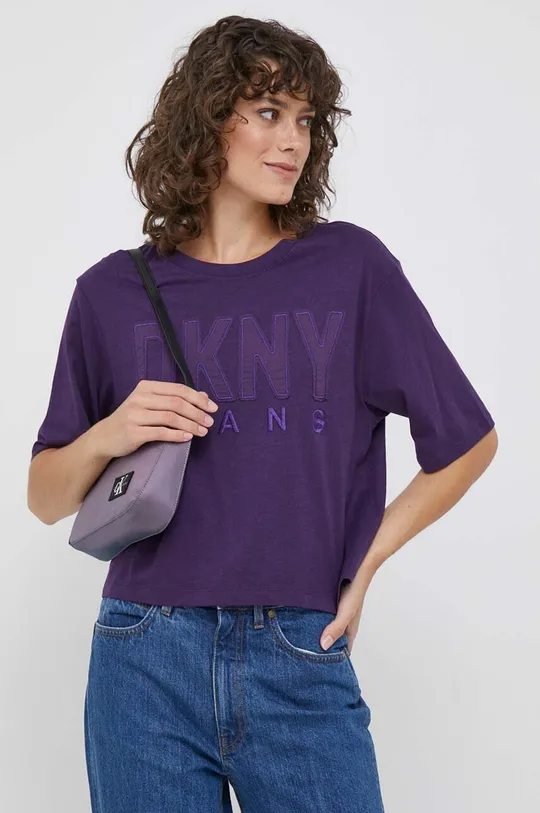 vijolična Kratka majica Dkny Ženski