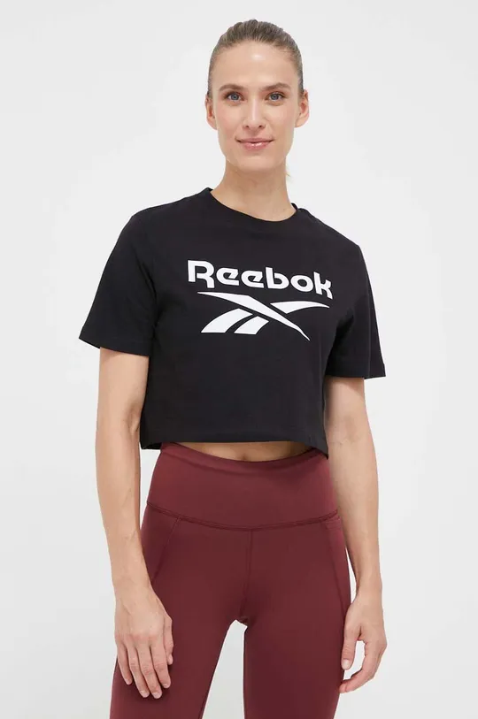 czarny Reebok t-shirt IDENTITY Damski