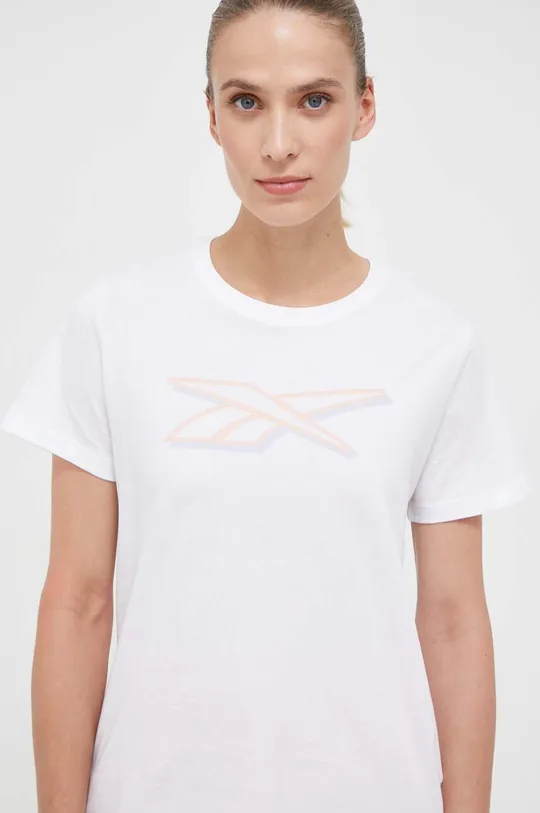 білий Бавовняна футболка Reebok Жіночий