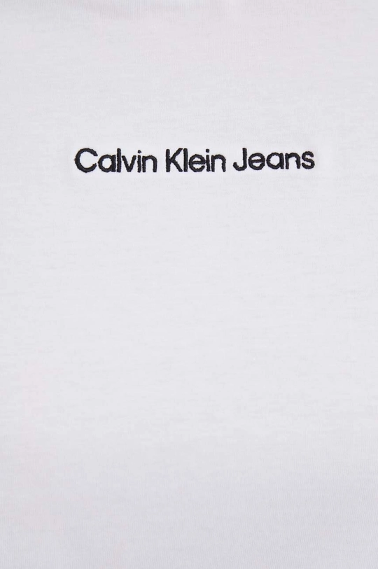 λευκό Βαμβακερό μπλουζάκι Calvin Klein Jeans