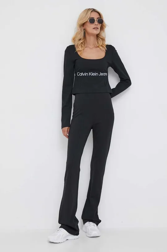Longsleeve Calvin Klein Jeans μαύρο