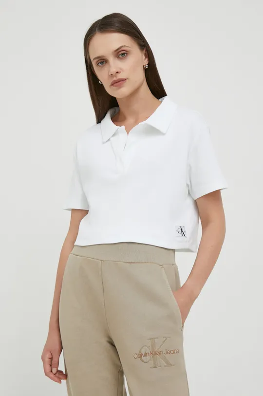 λευκό Μπλουζάκι Calvin Klein Jeans Γυναικεία
