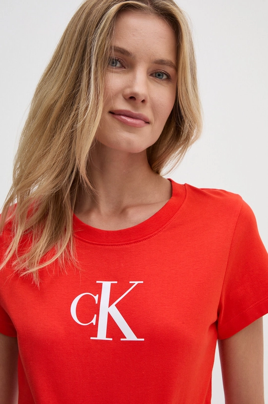 Ρούχα Βαμβακερό μπλουζάκι Calvin Klein Jeans J20J222343 κόκκινο