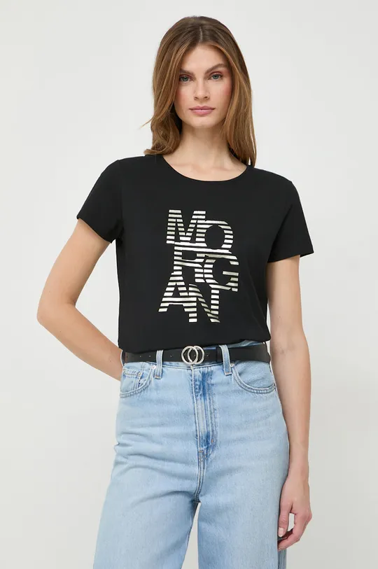 μαύρο Μπλουζάκι Morgan Γυναικεία