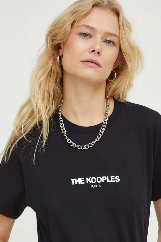 čierna Bavlnené tričko The Kooples