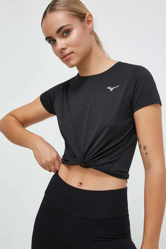μαύρο Μπλουζάκι για τρέξιμο Mizuno Impulse core Γυναικεία