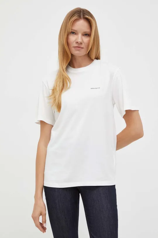 λευκό T-shirt από μείγμα μεταξιού Miss Sixty Γυναικεία