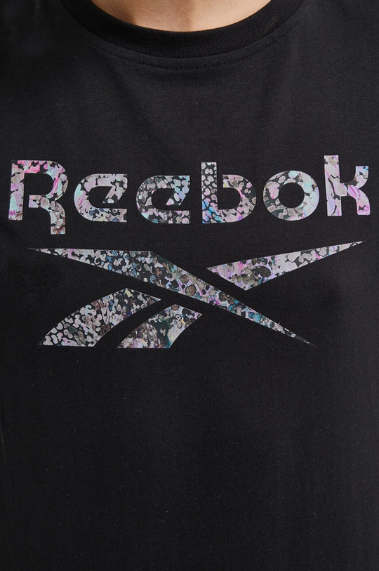 Βαμβακερό μπλουζάκι Reebok 100034760 μαύρο