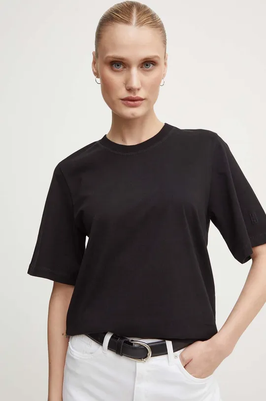 μαύρο Βαμβακερό μπλουζάκι By Malene Birger