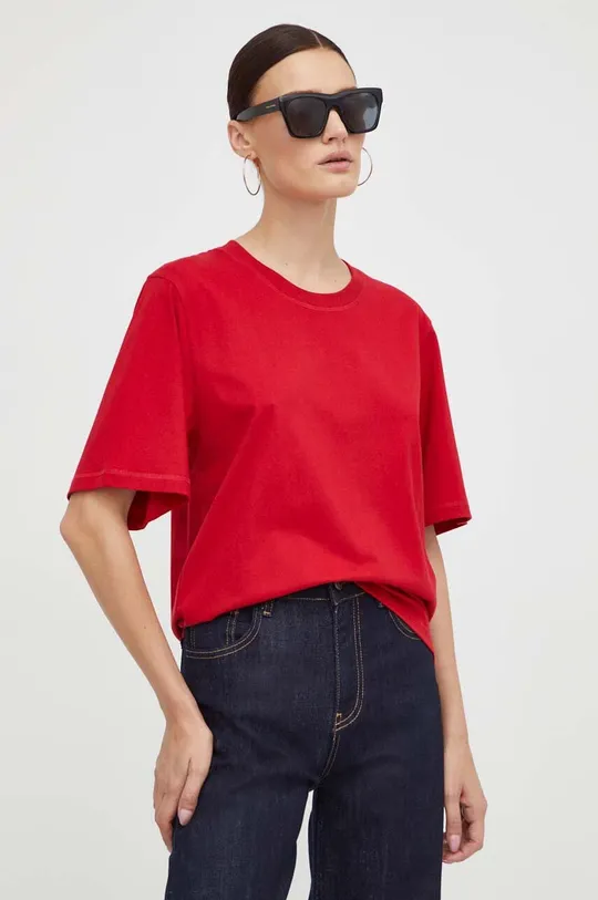 κόκκινο Βαμβακερό μπλουζάκι By Malene Birger Γυναικεία