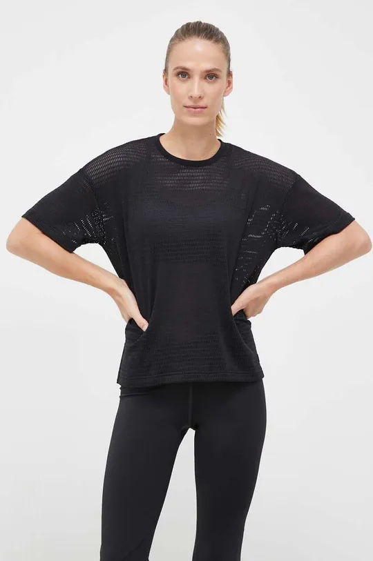 μαύρο Μπλουζάκι προπόνησης Reebok Perforated Γυναικεία