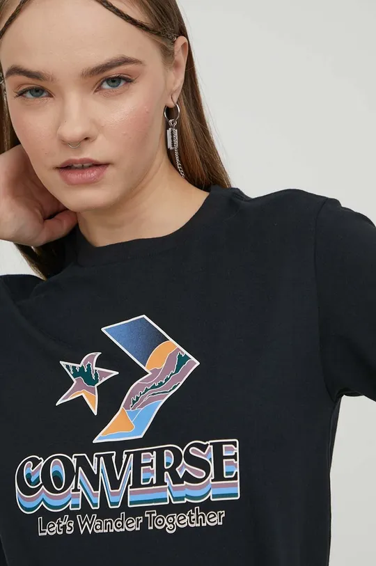чорний Бавовняна футболка Converse