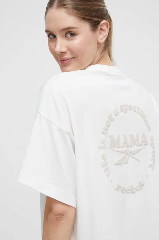 beżowy Reebok t-shirt bawełniany MATERNITY Damski