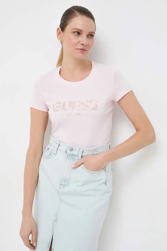 Majica kratkih rukava Guess roza