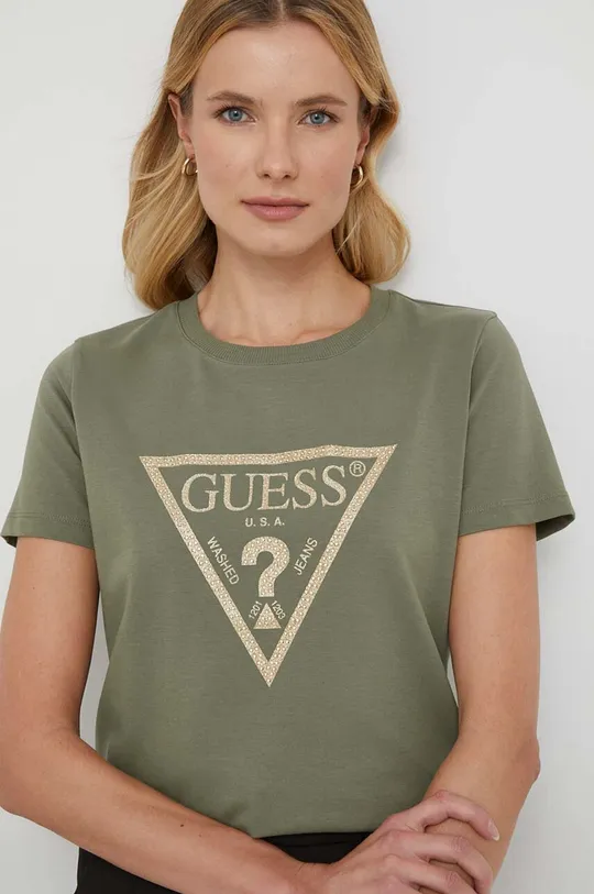 Μπλουζάκι Guess πράσινο