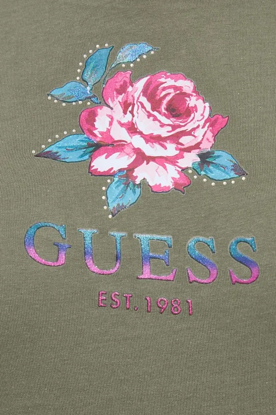 zielony Guess t-shirt bawełniany ROSE