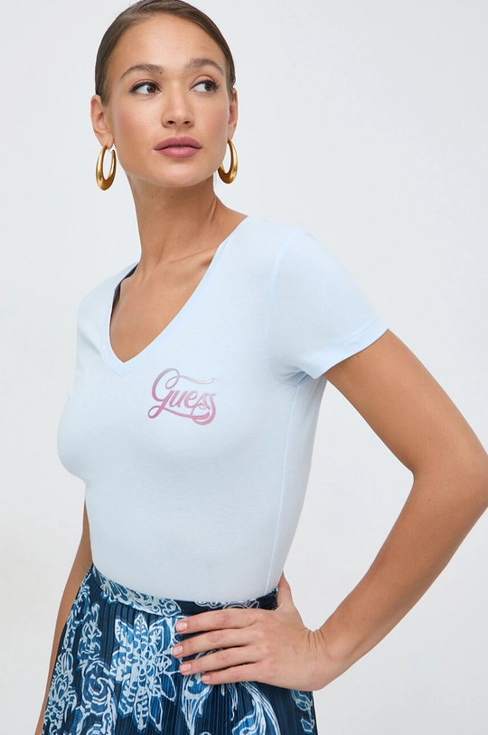 Guess t-shirt HADED GLITTERY 95% pamut, 5% elasztán