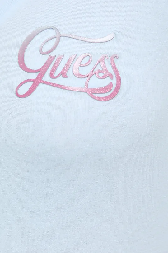 niebieski Guess t-shirt HADED GLITTERY