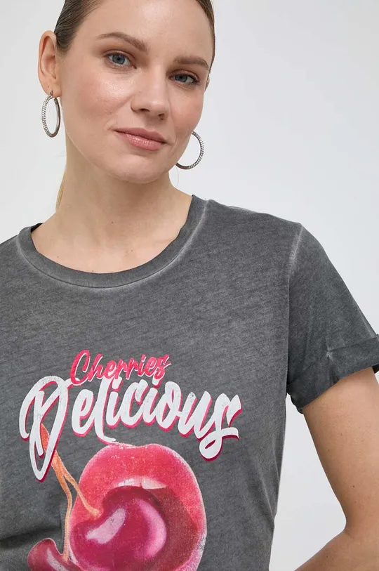szary Guess t-shirt DELICIOUS ROL Damski