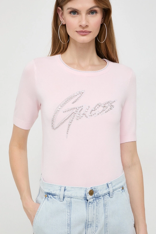 Guess t-shirt GRACE 82 % Wiskoza, 16 % Poliamid, 2 % Elastan