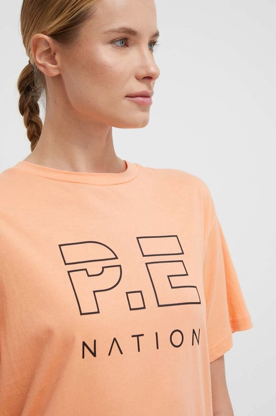 pomarańczowy P.E Nation t-shirt bawełniany Damski