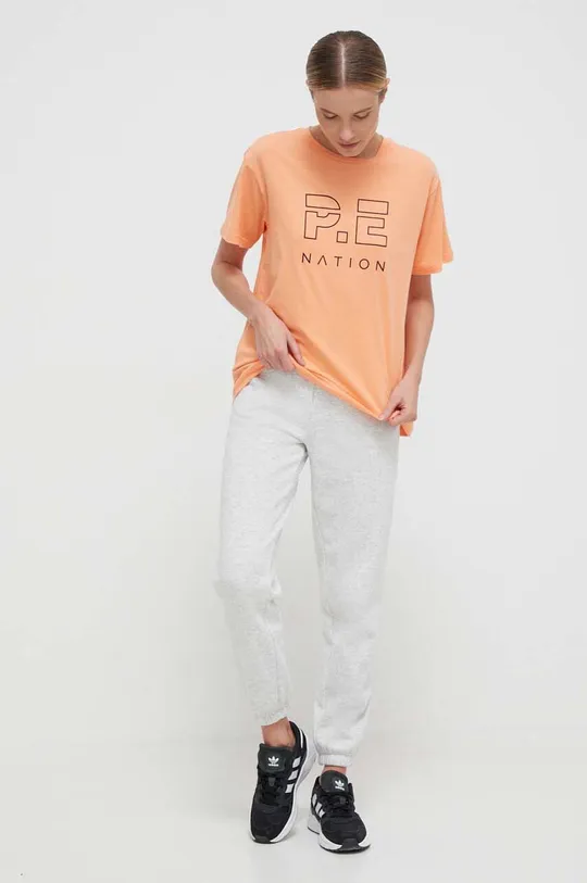Βαμβακερό μπλουζάκι P.E Nation πορτοκαλί