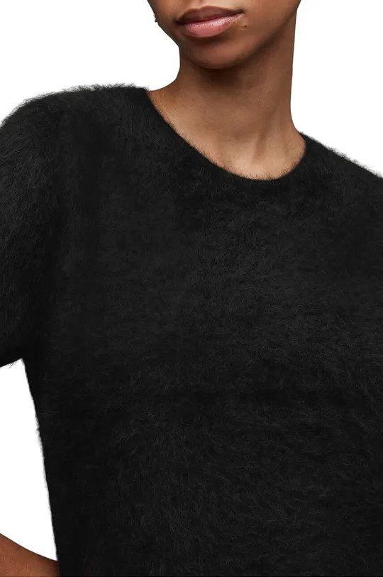 Μπλουζάκι με μείγμα κασμίρ AllSaints Rebel μαύρο