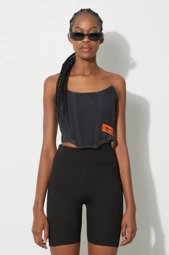 nero Heron Preston top Washed Jersey Corset Donna