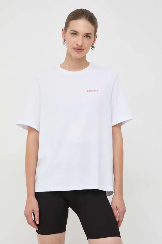 білий Бавовняна футболка La Mania Жіночий