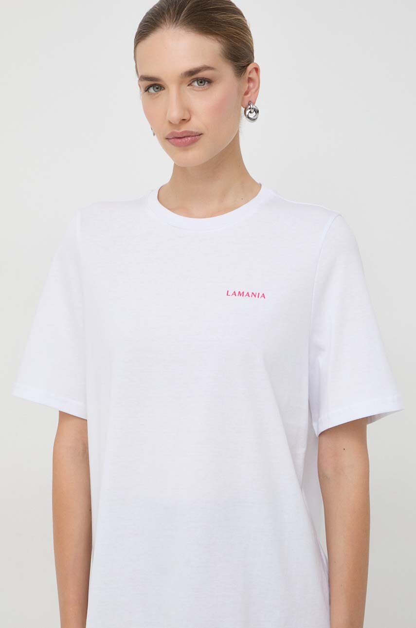 La Mania tshirt bawełniany damski kolor biały