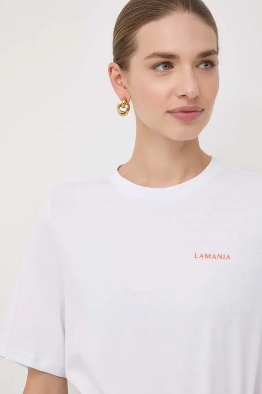 λευκό Βαμβακερό μπλουζάκι La Mania