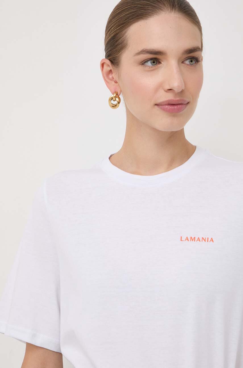 La Mania tshirt bawełniany damski kolor biały