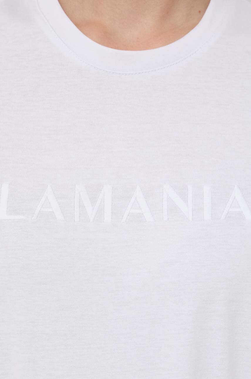 La Mania tshirt bawełniany damski kolor biały