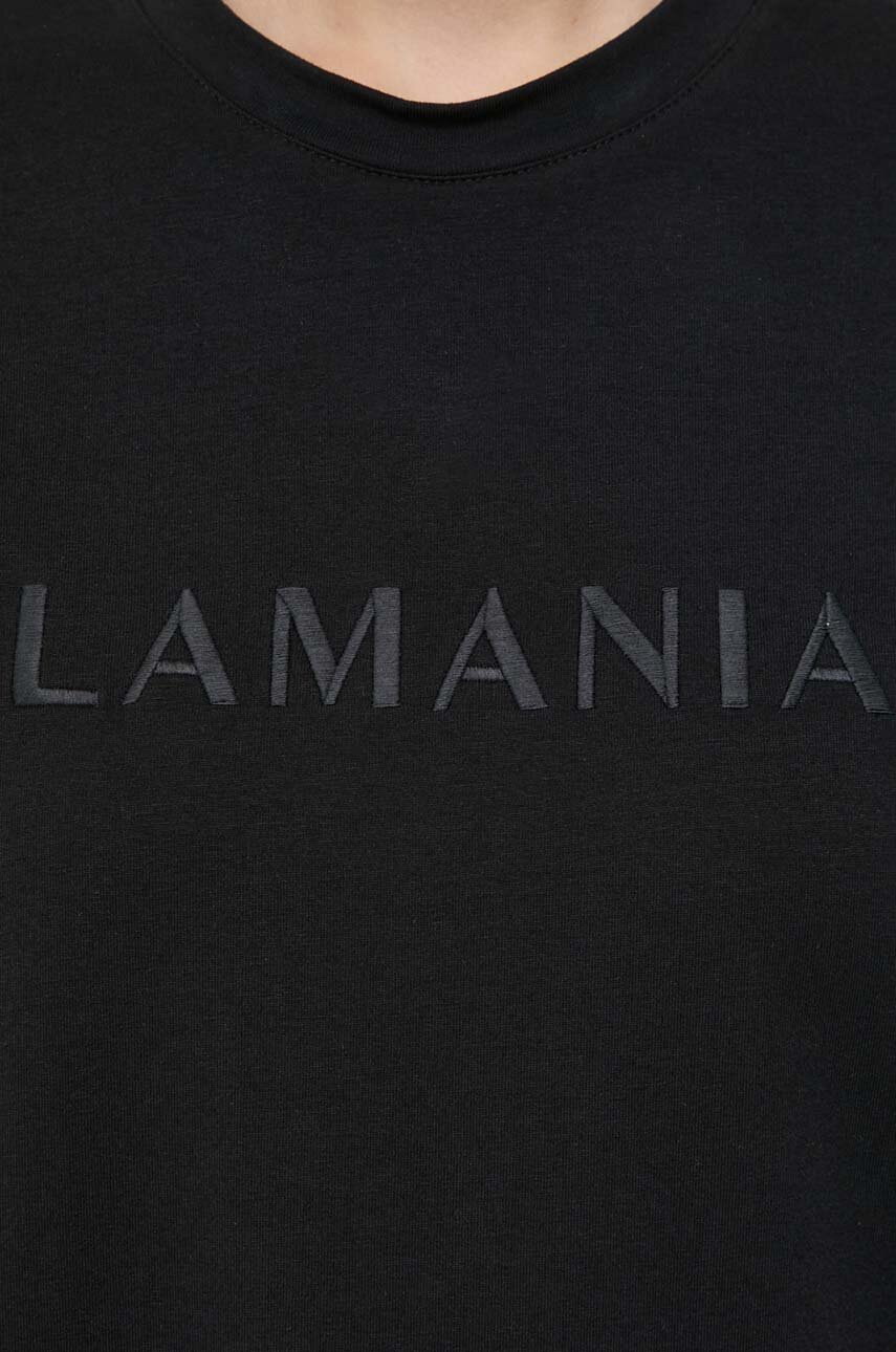 La Mania tshirt bawełniany damski kolor czarny