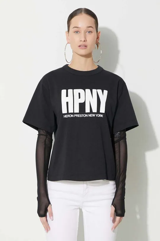 μαύρο Βαμβακερό μπλουζάκι Heron Preston Reg Hpny Ss Tee Γυναικεία