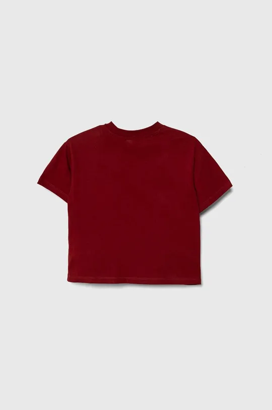 Дитяча бавовняна футболка Guess бордо