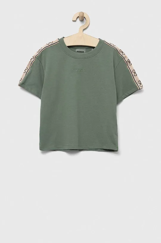 zelena Otroška bombažna kratka majica Guess Dekliški